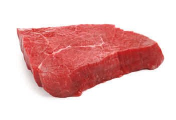 Piece of raw beef meat isolated on white