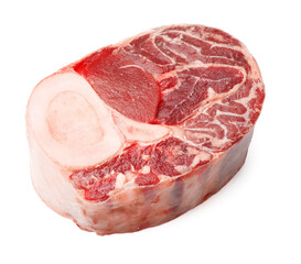 Obraz premium Piece of raw beef meat isolated on white