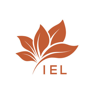 Modern Abstract Botanical Logo with Leaf Motif and Letter mark "IEL" IEL Later Logo, 
