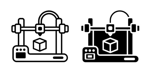 3d printer icon creating a cube