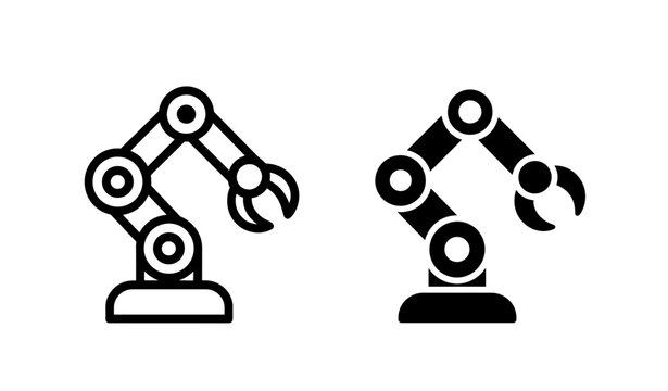 Robotic arm icon set