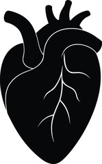 Heart silhouette vector art illustration