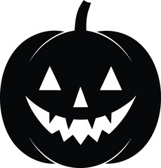 Jack o lantern silhouette vector art illustration