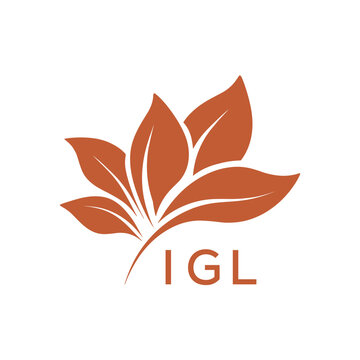 Botanical Nature Logo with Leaves in Brown, IGL Later Logo, Abstract Floral Logo for Natural Products
