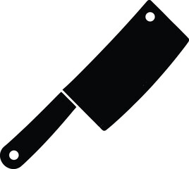 Meat cleaver silhouette vector art illustration