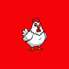 Chicken icon flat vector design.