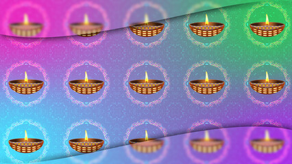Burning Diwali diya background animation. Diwali decoration animated background.