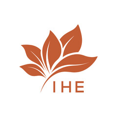 Botanical Nature Logo with Leaves in Brown, IHE Later Logo, Elegant Plant Emblem with Typography, 

IHE leaf logo, IHE minimalist logo, IHE nature logo, IHE  botanical design, IHE  floral emblem, IHE 