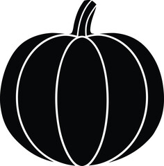 Pumpkin silhouette vector art illustration