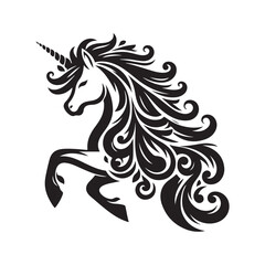Unicorn silhouette vector set