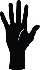 Severed hand silhouette vector art illustration