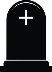 Obraz premium Tombstone silhouette vector art illustration