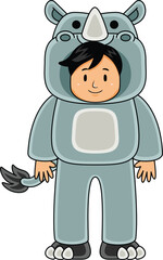 boy wear hippopotamus animal costume