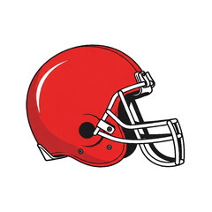 Fototapeta premium Red American Football helmet. Side view
