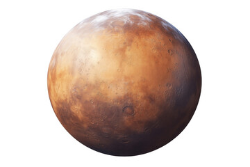 Obraz premium Red planet with craters and ice isolated on a transparent background