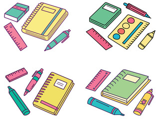 Black and Color line art icon design 