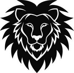 Bold king lion head mascot vector illustration for wild animal tattoo design