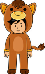 boy wear horse animal costume