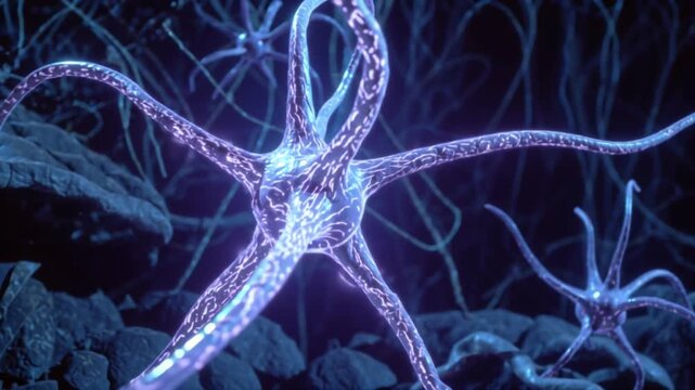 Amazing super macro vibrant tangled neurons
