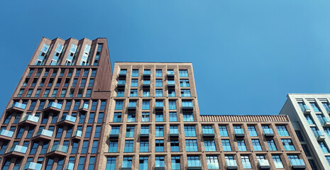 Architecture and real estate, modern residential apartment building with large panoramic windows