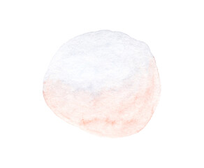 Subtle minimalist watercolor circle in soft peach and white hues on textured paper background.
