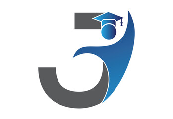 Graduation flat Icon human with latter J design concept