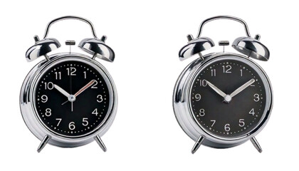 Alarm clock bundle with classic and modern variations isolated on transparent background PNG