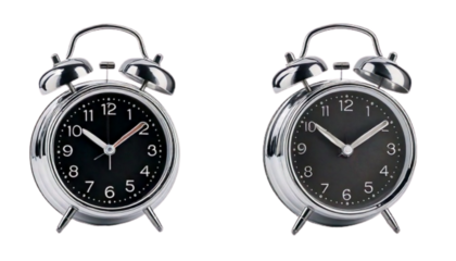 Alarm clock bundle with classic and modern variations isolated on transparent background PNG