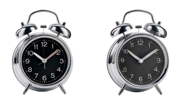 Alarm clock bundle with classic and modern variations isolated on transparent background PNG