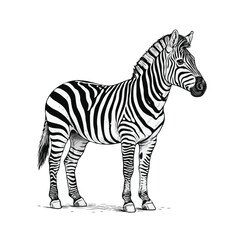 Obraz premium Detailed Line drawing of zebra