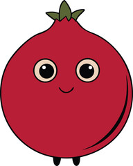  cute pomegranate cartoon vector illustration
