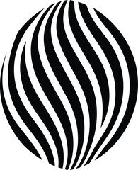 Abstract stripes silhouette vector art illustration