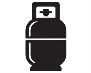 Black gas bottle design symbolizing energy and power source