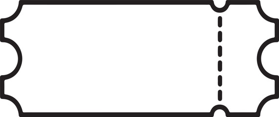 Blank ticket with perforated edge and decorative ends coupon voucher