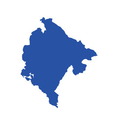 Map of Montenegro, sign silhouette. World Map Globe. Vector Illustration isolated on white background. Europe continent.