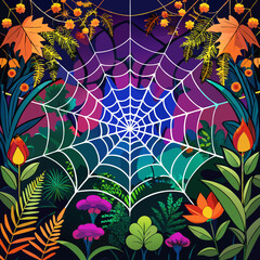 Seamless background with Halloween elements. Vector illustration. 