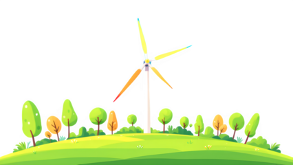 wind turbine and green grass