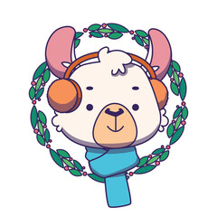 Cute simple illustration of a cute llama