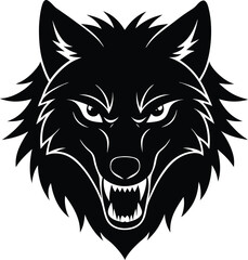 Fototapeta premium The stylized wolf head vector mascot illustration is perfect for a tattoo or wild animal logo symbol