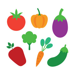 set of vegetables vector