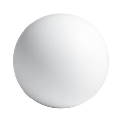 A perfectly round, white sphere with subtle shading, set against a stark black background