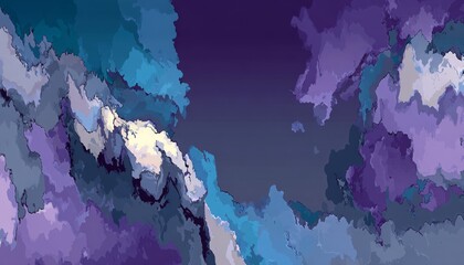 Abstract purple and blue cloud swirl painting digital art