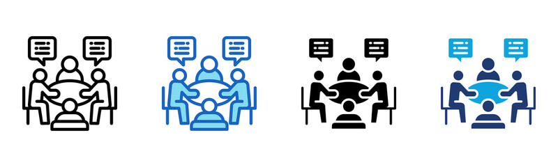 Group Discussion icon Multi Style Vector Illustration