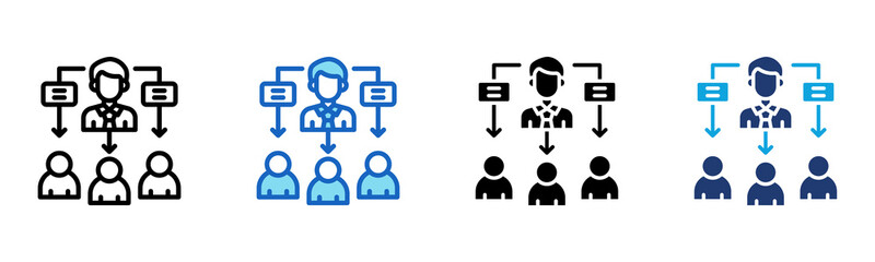 Team Structure icon Multi Style Vector Illustration