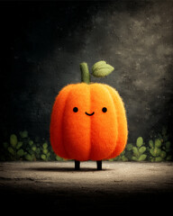 Cheerful Pumpkin: An adorable pumpkin with a smiling face and stem stands ready to bring joy to your autumn-themed projects. Expressing the warmth and charm of fall