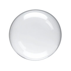 A close-up of a translucent, spherical object, reflecting light against a black background