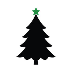  Decorated Christmas tree silhouette