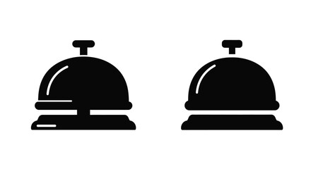 Simple illustration of two black bell icons on a white background