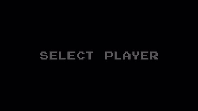 Retro 8-Bit Pixel Text Animation for Vintage Arcade Games and Computer Graphics on Dark Background