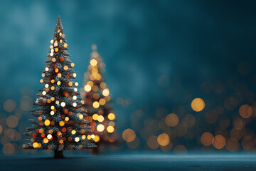 Christmas tree with glowing lights